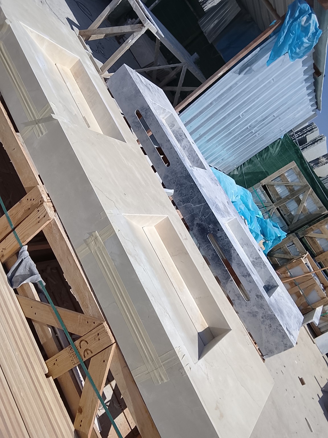 Plan vasque double — finition atelier