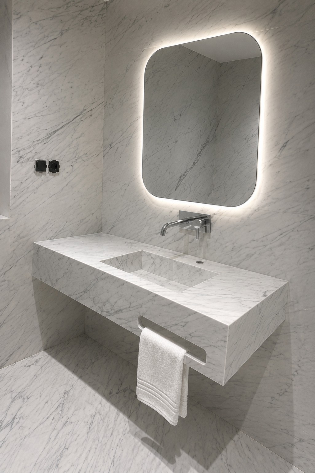 Vasque marbre blanc